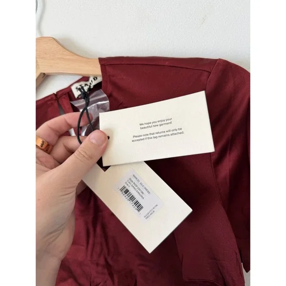 Staud Marcel Silk Dress – Sangria – Size 0 – NWT - Picture 5 of 8